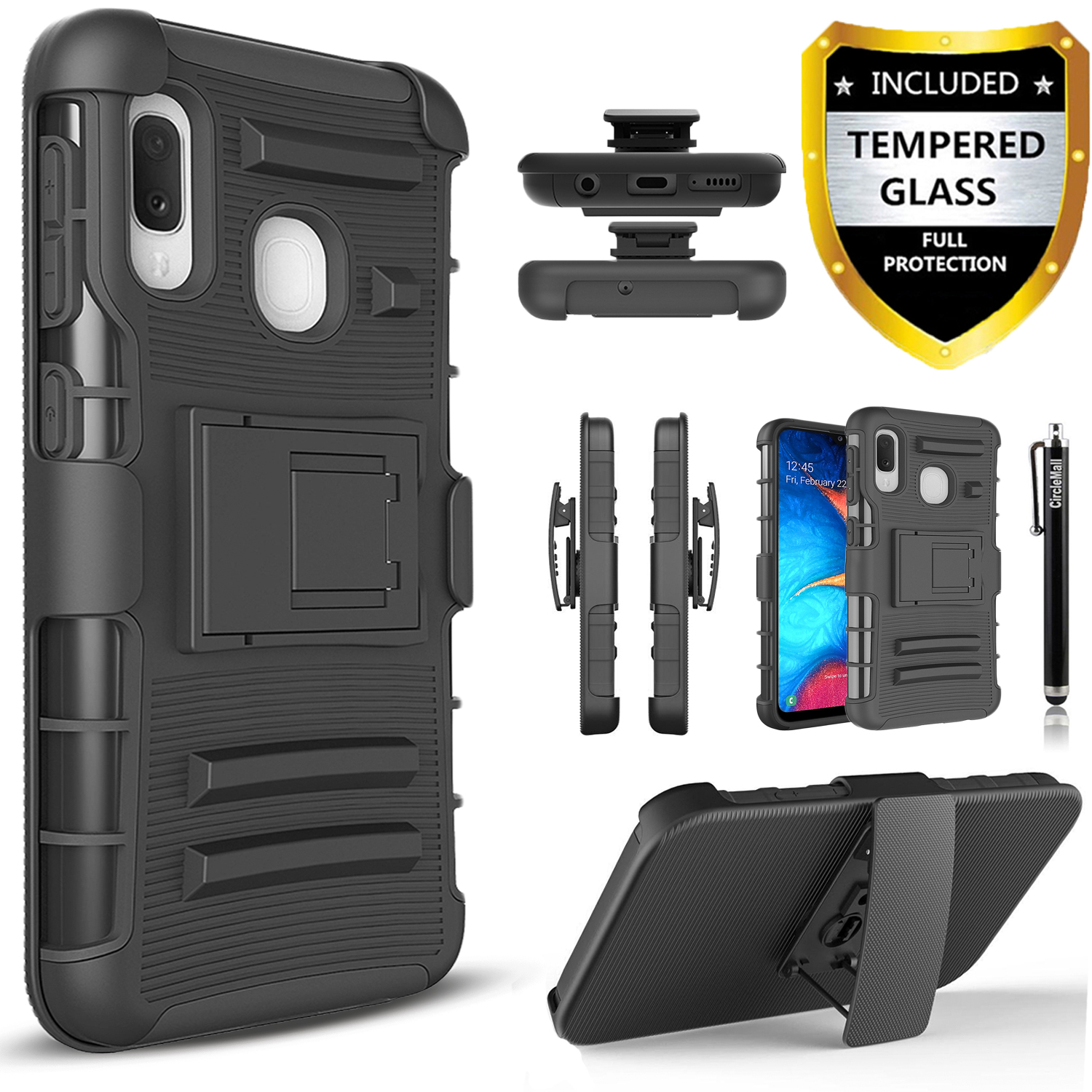 Samsung Galaxy A20/A30/A50 Case, Dual Layers [Combo Holster] And Built