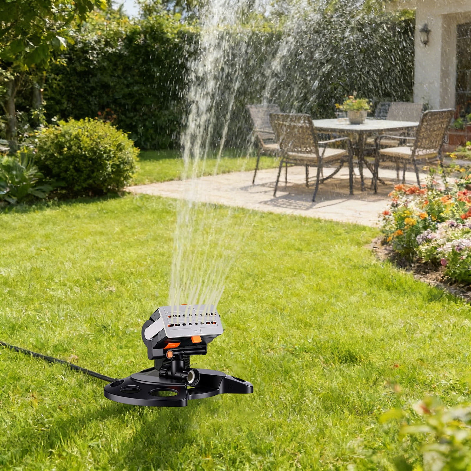 Watering Solution Oscillating Sprinkler with Timer for Garden Yard Coverage 16 Nozzles Upgraded Performance