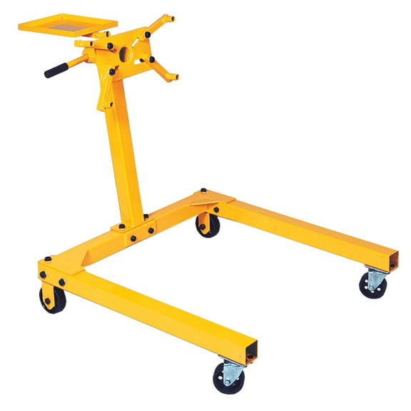 Performance Tool W41031 1,250 lbs. Capacity Engine Stand With 360 Degree Rotating Mount Assembly, Tray, Yellow
