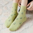 thumbnail image 5 of Xfvqtps Womens Cute Socks Coral Fleece Strawberry Fruits Embroidery Mid Tube Thickened Comfortable Soft Cozy Indoor Sleep Warm Winter Fluffy Socks White, 5 of 7