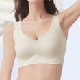 thumbnail image 4 of Womens Seamless Wireless Bra, Wide Strap V-Neck Breathable Casual Comfortable Smoothing Shaping Brassiere White XXL, 4 of 5