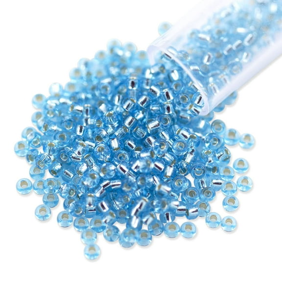 Miyuki Round Rocaille Seed Bead 11/0 Silver Lined Baby Blue