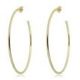 thumbnail image 6 of AVORA 10K Yellow Gold Half Hoop Earrings - 60mm, 6 of 6
