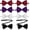 Black, Gray, Red, Purple, variant on 2026 New Arrival 8 Pack Satin Polyester Clip On Pre-Tied Bow Ties for Men, Adjustable Classic Small Bowties for Tuxedo Wedding Prom Business Formal Suit Accessories