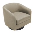 thumbnail image 3 of Lumibee 2 Set Round Barrel Chair 360-Degree Swivel Accent Chairs 28.26" x 25.32"x 26.55" - Light Brown(Linen), 3 of 5