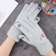 thumbnail image 2 of Guantes de felpa gruesos y cálidos con patrón de muñeco de nieve de invierno, guantes de fibras acrílicas para adolescentes, azul, 2 of 5