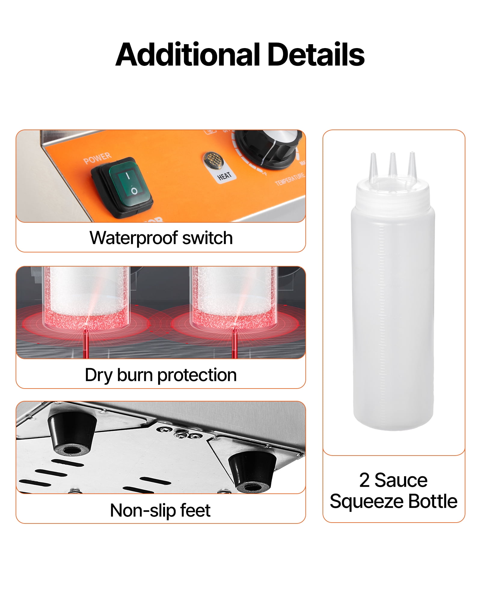 VEVOR Electric Bottle Warmer with Bottles, 0.8x2 LCommercial Cheese Dispenser, Hot Fudge Warmer 86-185℉ Temp Adjustable, Plastic Double Bottles Nacho Cheese Warmer, for Hot Fudge Cheese Caram Caramel