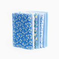 thumbnail image 2 of 7 Pieces Cotton Fabric Floral Pieces Assorted Cotton Print Multi-colored Sewing*Quilting Mixed Style Cloth Plain Weave Patchwork Home Supplies Set Blue, 2 of 9