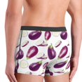 thumbnail image 4 of Men's Boxer Briefs, purple Eggplant slices Soft Comfy Mens Underwear Boxer Briefs Breathable With Widen Waist, 4 of 7