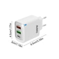 thumbnail image 3 of EU Standard Multi-Port USB Charger, 1C+2U Fast Charging Power Adapter, Smart Protocol, Universal Voltage, Over-Voltage Protection, Portable Charger for US Home Travel Mobile Devices, 3 of 6