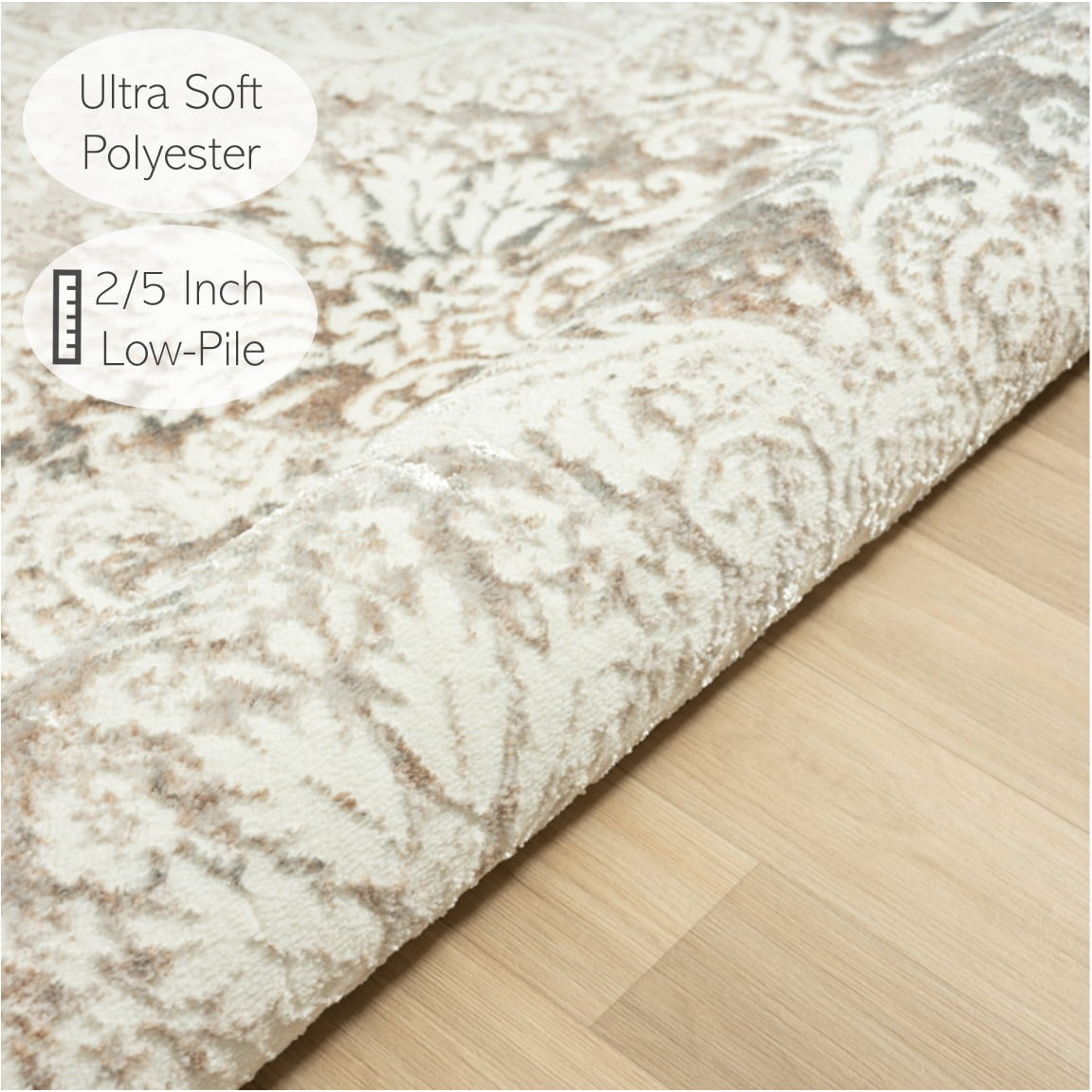 Ox Bay Bethany 2'6" x 8' Beige Trellis Durable Indoor Area Rug