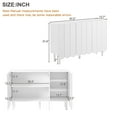 thumbnail image 7 of Lunale Modern Minimalist Shoe Storage Cabinet With 3 Wave Doors, Cream Style Sideboard Buffet for Living Room, White, 7 of 7