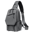thumbnail image 1 of Mochila con honda, bandolera de lona para senderismo con bolsillo antirrobo, 1 of 5