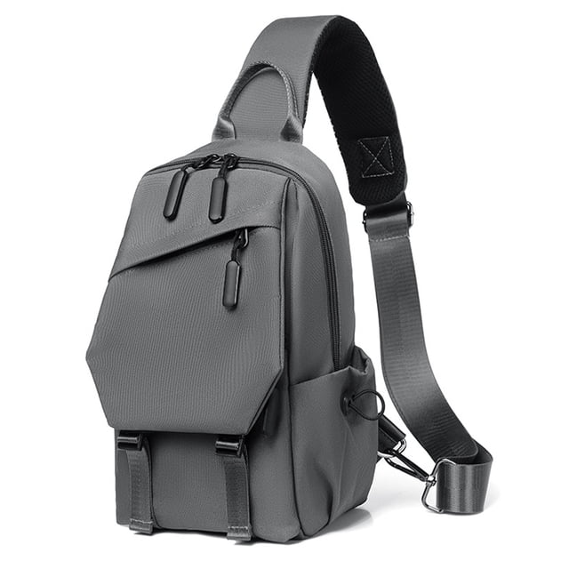 Mochila con honda, bandolera de lona para senderismo con bolsillo antirrobo