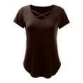 thumbnail image 5 of Women's Casual Solid Color V Neck Regular T Shirt Top Ideal for Everyday Use and Versatile Outfits, 5 of 5