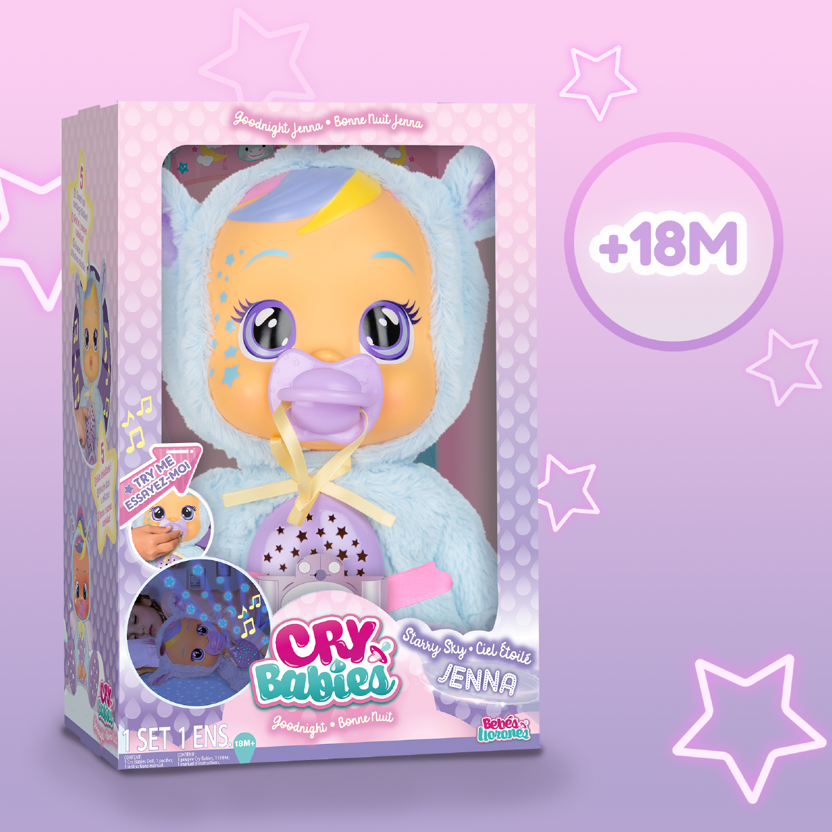 Cry Babies Goodnight Starry Sky Jenna 12 inch Doll with Starry Sky Projection! - image 7 of 10