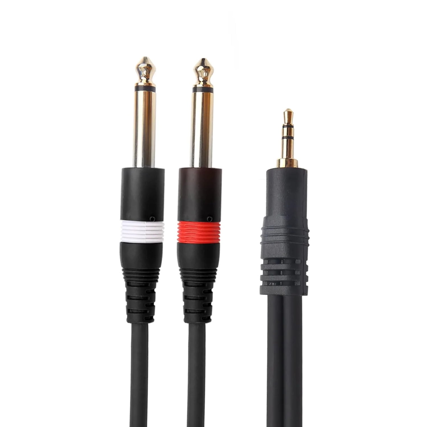 AxcessAbles 1/8 Stereo Male MiniJack to Dual 1/4 TS Audio Cable 10ft