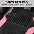 thumbnail image 5 of BDK Pink Carpet – Two-Tone Faux Leather Automotive Floor Mats, Included Anti-Slip Features and Built-in Heel Pad, Stylish for Cars Truck Van SUV, MT202, 5 of 8