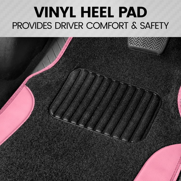 BDK Two-Tone Carpet Floor Mats, 4-Piece Set with Heel Pad photo 5
