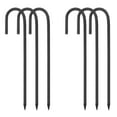 thumbnail image 1 of 6 Paquete de Estacas de Rebar, Estacas de Tierra J Hook, Estacas de Carpa de Acero Galvanizado, Sujetador de Jardín para Viento Negro de 12", 1 of 6