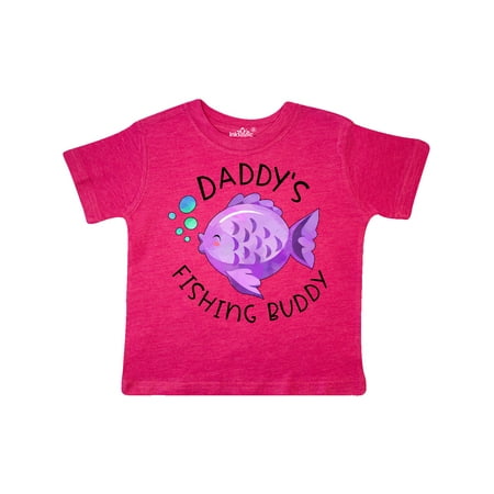 

Inktastic Daddy s Fishing Buddy with Cute Purple Fish Gift Toddler Boy or Toddler Girl T-Shirt