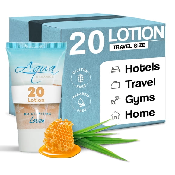 Aqua Organics Loción Tamaño de viaje Servicios del hotel 1 oz (Caja de 20)