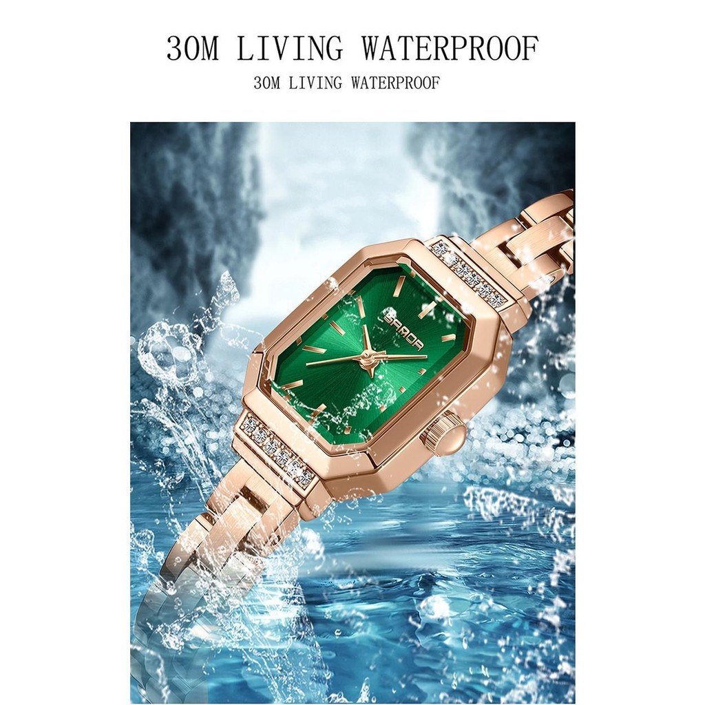 EXPLOJOY Quartz Square Watch for Women Fashion Simple Stainless Steel/Leather Waterproof Ladies Watch