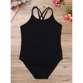 thumbnail image 3 of MSemis Kids Girls Ballet Dance Leotards Criss Cross Back Gymnastic Bodysuit,Size 3-14 Black 5-6, 3 of 4
