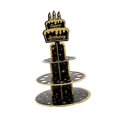 thumbnail image 2 of Voxware Money Holder Cake Table Centerpiece Desktop Decoration Double Layer Paper Structure Unique Function Suitable for Anniversary Gathering Black, 2 of 8