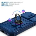 thumbnail image 6 of Nalacover Heavy Duty Case for iPhone 15 Pro Max with Camera Lens Sliding Cover, Triple Layers Ring Kickstand Hybrid Rugged PC + TPU Shockproof Case with Magnetic Car Mount Holder,Blue, 6 of 11
