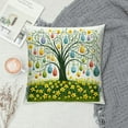 thumbnail image 2 of Nawypu Best Gift For Spring Season's Greetings Happy Easter Beautiful Large Big Color Eggs Tree Rabbit Flowers New Home Office Decorative Throw Pillow Case Cushion Cover Square, 2 of 5