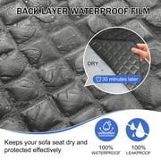 HDCAXKJ 100% Waterproof Reclining Sectional Couch Covers L-Shape Recliner Sofa Cover 5 Seat, Dark Gray