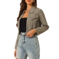 thumbnail image 4 of INSPIRE CHIC Cropped Jackets for Women's Zip Up Lightweight Utility Anorak Coat, 4 of 5
