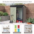 thumbnail image 4 of Euroco 5' x 3' FT Outdoor Storage Shed, Metal Garden Tool Shed with Lockable Door, Outside Sheds & Storage Galvanized Steel, Brown, 4 of 7