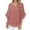Pink, variant on Weardear Women's 3/4 Ruffle Sleeve Blouse Round neck Tops Double Layers Flowy Shirts Elegant Chiffon Blouses