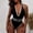 D, variant on One Piece Swimsuit for Women Tummy Control Bathing Suit V Neck Ruched Swim Suit Cutout Ring Linked Swimwear Women's Bikinis