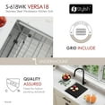thumbnail image 4 of Stylish Undermount 18" Stainless Steel Single Bowl Workstation Kitchen Sink with 3 accs S-618WK, 4 of 12