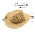 thumbnail image 4 of FUZHIQ Women's Crochet Straw Cowboy Hat, Wide Brim Woven Western Hat with Chin Cord, Summer Beach Hat for Travel, Outdoor Activities, 4 of 4