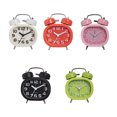 thumbnail image 3 of destyer Alarm Clock Non-Tick Sweeper Bedroom Glass Mirror Timepiece Round Double Bell Metal Desktop Clocks Decoration Table Bells Pink, 3 of 9
