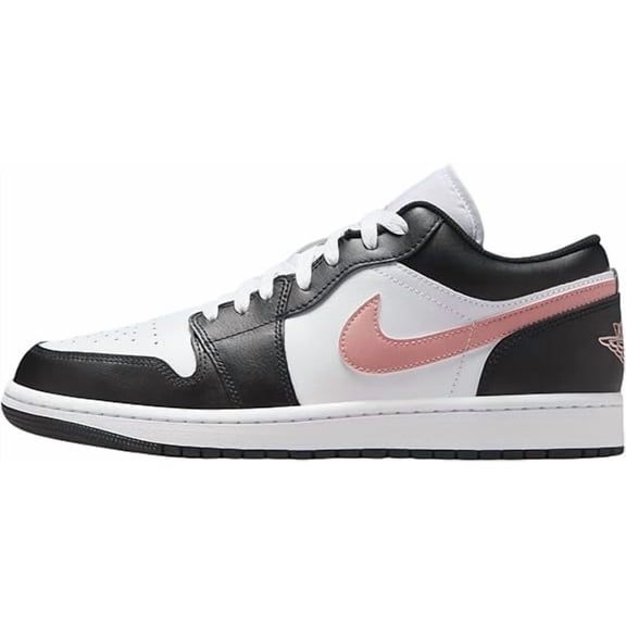 Men's Jordan 1 Low White/Rust Pink-Black (553558 165) - 11