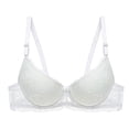 thumbnail image 3 of Blmnix Lace Bra Bralettes for Women Underwire Push Up Bras Standard Straps Balconette White Sports Bra, 3 of 4