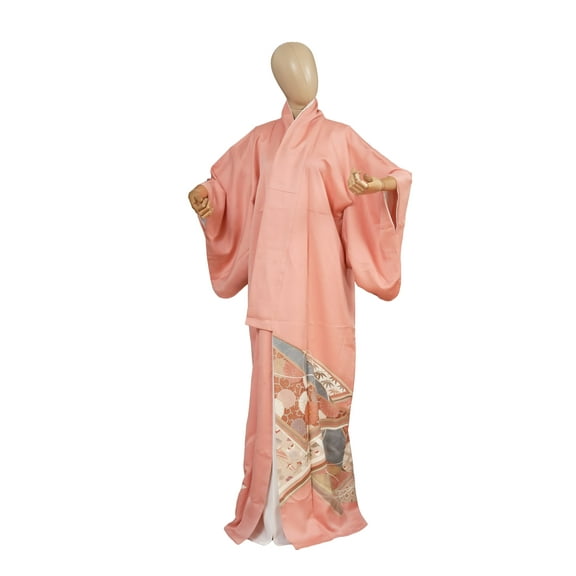 DEAR VANILLA Authentic Traditional Japanese Tomesode Kimono for Women Silk Robe Made in Japan KMT-0194