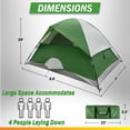 thumbnail image 4 of Wakeman Outdoors 4 Person Camping Tent with Rainfly - Easy Family Tents for Camping Essentials, Green, 4 of 6
