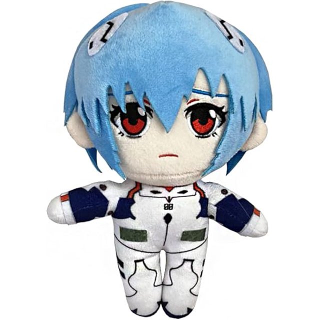 Muñeca de peluche de pelo corto Ayanami Rei, figura linda de anime Ayanami Rei, sofá de dormitorio, almohada de peluche suave, decoración del hogar, coleccionables, juguetes de peluche