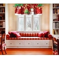 thumbnail image 4 of Christmas Tree and Snowman Kitchen Window Valances Merry Christmas Candy Stick Home Window Treatment Topper Decoration with Rod Pocket Ball Ornaments Short Curtains 52x18inch, 4 of 6