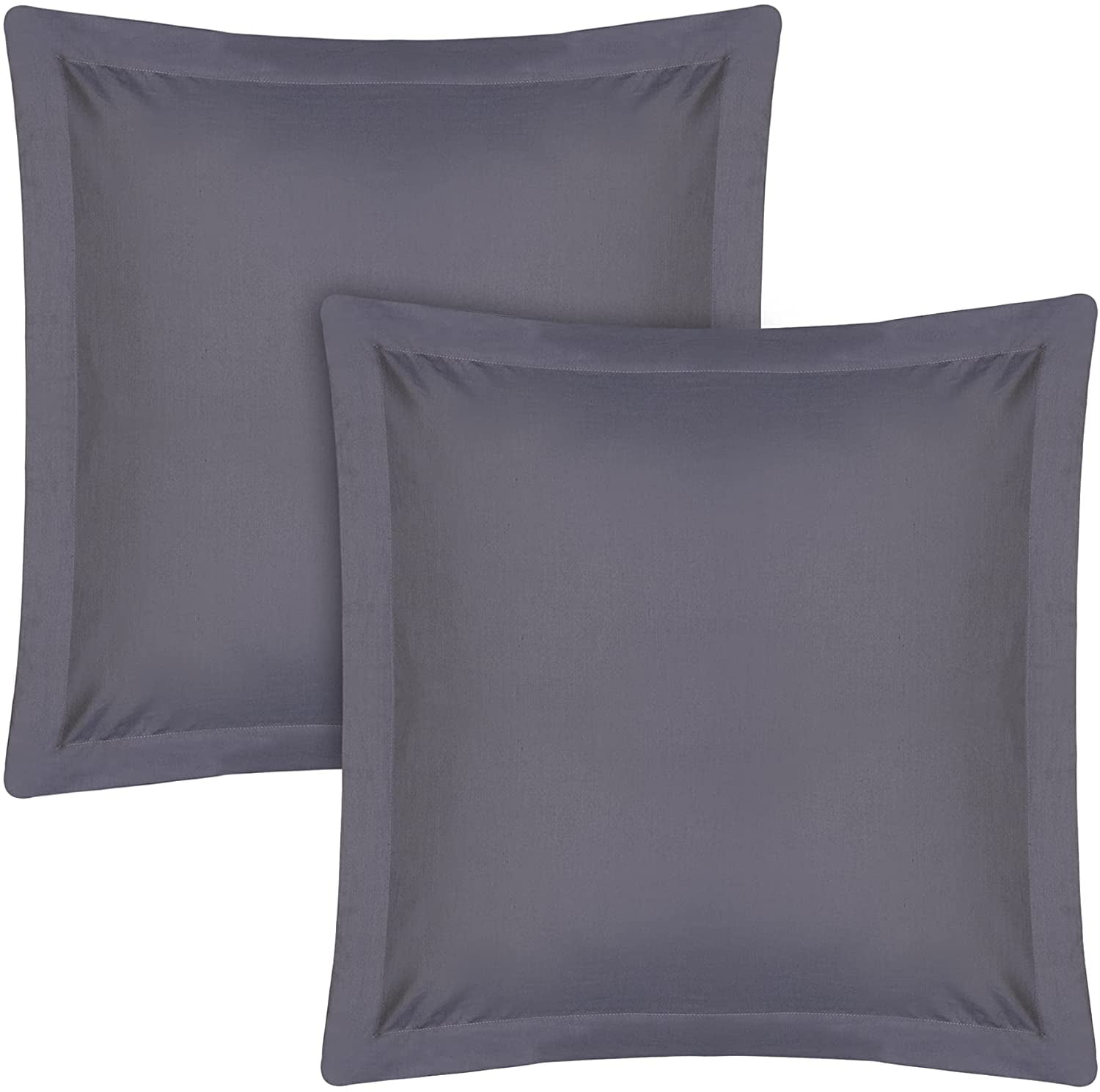 Pinch Plated European Euro Pillow Shams Set of 2PC White SOLID 500TC 100% COTTON 