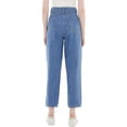 thumbnail image 2 of Women's High Waisted Boyfriend Denim Jeans Loose Tapered Crop Pants, Light Denim, Small, 2 of 5
