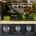 thumbnail image 3 of Pre-Owned Greenworks Walk-Behind Mower 80V Cordless Battery 4-in-1 Self-Propelled 21 Inches, 3 of 12