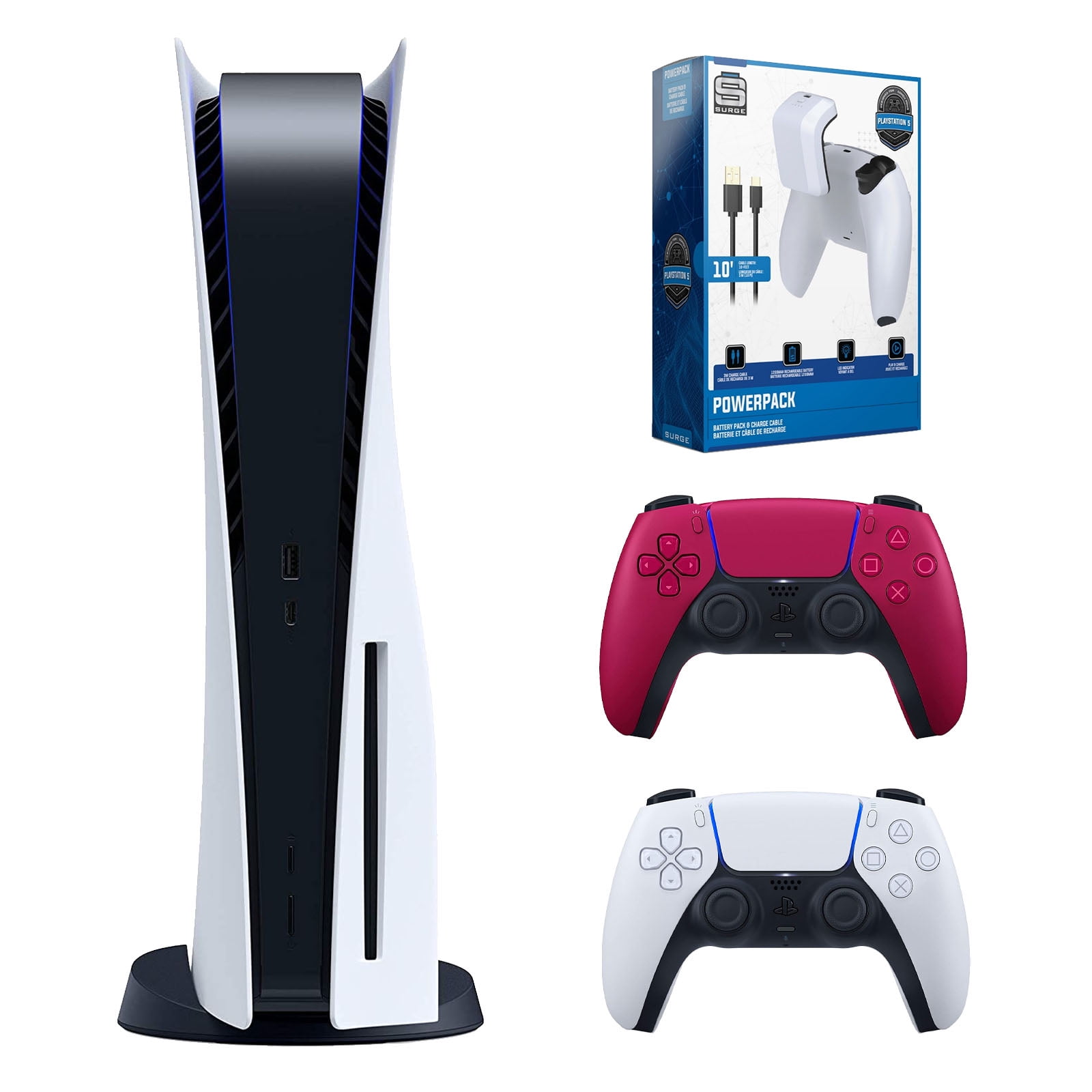 Playstation 5 Disc Version Console with Extra Cosmic Red Controller and