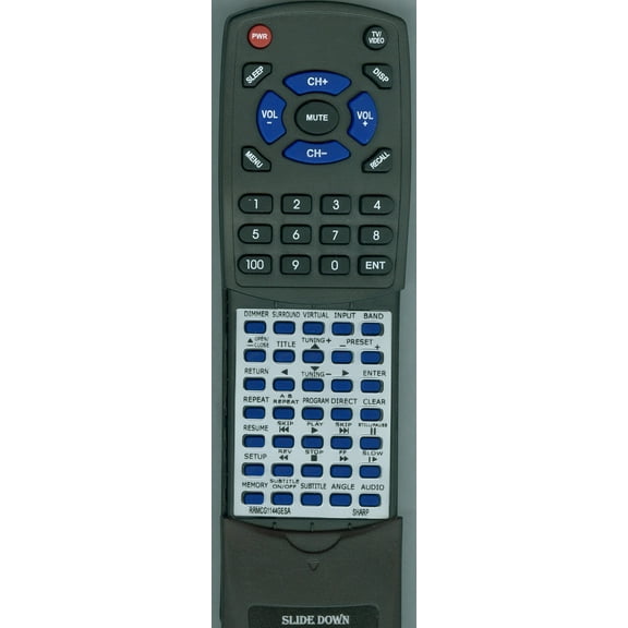 Replacement Remote for SHARP RTRRMCG1144GESA, RRMCG1144GESA, DVA1000, DVA1000U